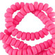 Polymer beads rondelle 7mm - Bright pink